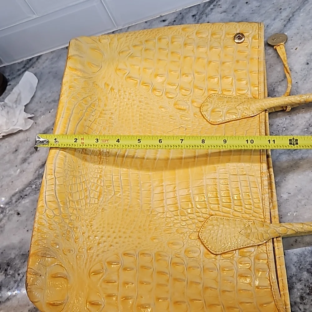 Brahmin Large Bailee YELLOW Crocodile Embossed Tote bag